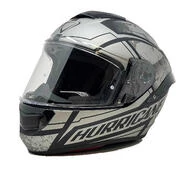 Integral Motorcycle Helmet in Vemar Hurricane Racing H041 Claw Silver Fiber
