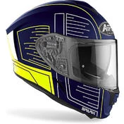 Full Face Motorcycle Helmet Double Visor Airoh SPARK Cyrcuit Blue Matt