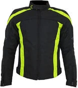 PXT Short Man Technical Motorcycle Jacket Black Yellow Waterproof