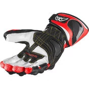 Motorcycle Racing Gloves In Berik 2.0 Leather 195106 Pista Black Red Certified