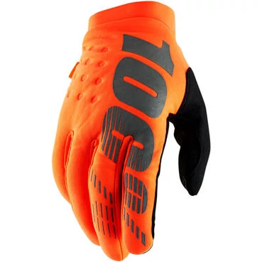 100% Brisker Mx мотоперчатки Fluo Orange Оранжевый