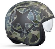 Vintage Motorcycle Helmet JetPremier Fiber With Integrated visor Camouflage SBM Limited Edition