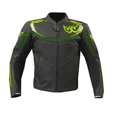 Berik Lj 9063 Leather мотокуртка Military Green Yellow