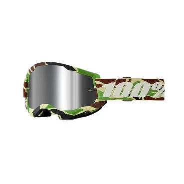 100% Strata 2 War Camo Goggle Mirrored Silver Зеленый