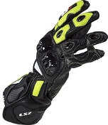 Motorcycle Leather Gloves CE Sports Ls2 SWIFT Black Yellow Fluo