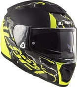 Integral Motorcycle Helmet LS2 FF390 BREAKER Feline Black Yellow Fluo Matt