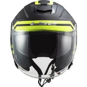 Jet Helmet in Ls2 Motorcycle Fiber OF521 INFINITY Hyper Matt Titanium Yellow Fluo