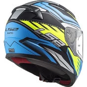 Full Face Motorcycle Helmet Ls2 FF353 Rapid GALE Black Blue Yellow Opaque