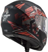 Full Face Helmet Motorcycle HPFC Ls2 FF397 VECTOR EVO Black Stencil Matt Red