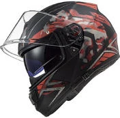 Full Face Helmet Motorcycle HPFC Ls2 FF397 VECTOR EVO Black Stencil Matt Red