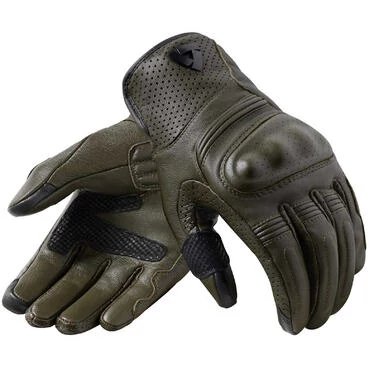 Rev'it MONSTER 3 Dark Green Leather Motorcycle мотоперчатки
