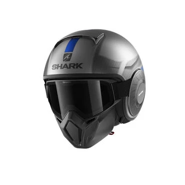 SHARK Street Drak Convertible Helmet Anthracite / Chrome /Blue