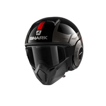 SHARK Street Drak Convertible Helmet Black / Chrome /Red