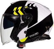 MotoJet Double Visor Helmet MT Helmets THUNDER 3 SV Jet Venus A3 Fluo Yellow