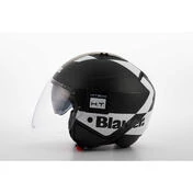 Moto Jet Helmet in Blauer BET HT Fiber Black White