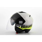 Moto Jet Helmet in Blauer BET HT Fiber White Yellow Fluo Black