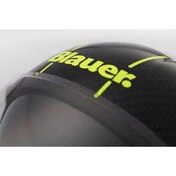 Moto Jet Helmet in Blauer BET HT Fiber White Yellow Fluo Black