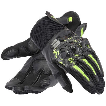 Dainese MIG 3 Black Anthracite Yellow Leather Summer Motorcycle мотоперчатки