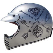 Integral Motorcycle Helmet Custom Premier MX NX SILVER CHROMED
