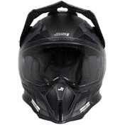 Motorcycle Adventure Helmet in Just1 J14-F ELITE Fiber Black White