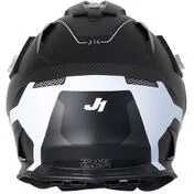 Motorcycle Adventure Helmet in Just1 J14-F ELITE Fiber Black White