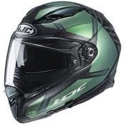 Full Face Motorcycle Мотошлем In HJC F70 DEVER MC4SF Fiber Black Green Opaque