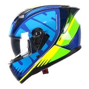 SKA-P 3MHA Speeder Sport Full Face Helmet Navy / Yellow Fluo