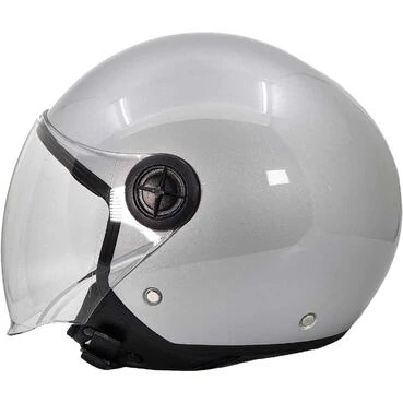 Bhr 832 Minimal Glossy Silver Motorcycle Jet Мотошлем