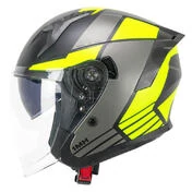 SKA-P 1MHA Jedi Sport Open Face Helmet Black / Matt Fluo Yellow