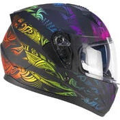 SKA-P 3MHA Speeder Rainbow Full Face Helmet Black / Green / Matt Red