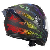 SKA-P 3MHA Speeder Rainbow Full Face Helmet Black / Green / Matt Red