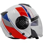 Double визор Jet Motorcycle Мотошлем Bhr 830 Flash White Red Blue