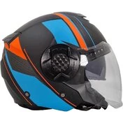 Double визор Jet Motorcycle Мотошлем Bhr 830 Flash Cool Matt Black Orange