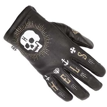 Helstons Kustom Skull Hiver мотоперчатки Black Черный