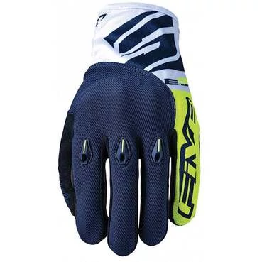 Five E3 EVO Motorcycle мотоперчатки Blue Yellow Fluo