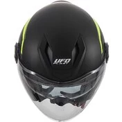 Ufo SPIRIT Urban Jet Motorcycle Мотошлем Black Yellow Fluo