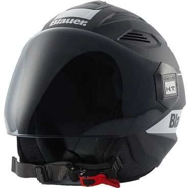 Motorcycle Мотошлем Jet Blauer HT Brat Matt Black White