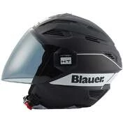 Motorcycle Мотошлем Jet Blauer HT Brat Matt Black White