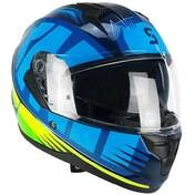 Ska-P 3MHG SPEEDER SPORT Integral Motorcycle Мотошлем Blue Fluo Yellow