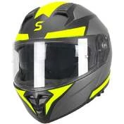Ska-P 5THG FALCON SPORT Modular Motorcycle Мотошлем Black Matt Fluo Yellow