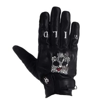 Helstons Skull Ete Leather мотоперчатки Black Черный