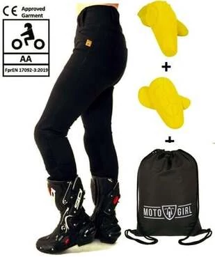 MotoGirl Ribbed Knee Leggings Черный