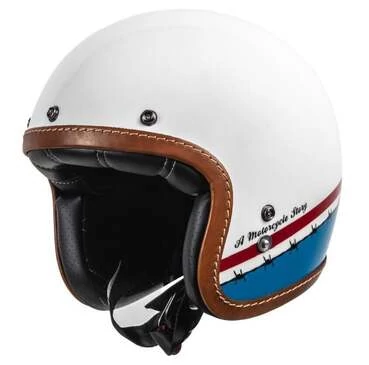 Helstons Evasion Carbon Fiber White Blue Red Jet Мотошлем Красный