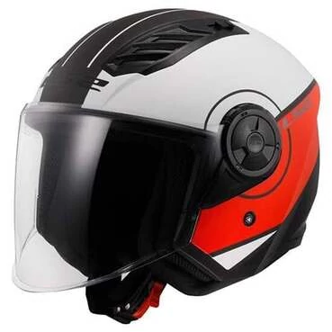 LS2 OF616 Airflow II Cover Open Face Helmet Matt White / Red