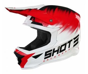 SHOT Furious Kid Versus White Red Glossy Offroad Мотошлем Черный