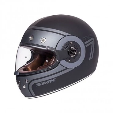 SMK Retro Seven Flat Black Full Face Мотошлем Черный