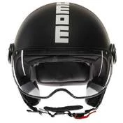 MOMO DESIGN FGTR Classic Open Face Helmet Mono Matt Black / White