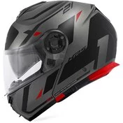 Modular Motorcycle Мотошлем P/J Givi X.21 EVO NUMBER Titanium Black Red