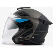 Blauer JJ01 Jet Motorcycle Мотошлем Double Graphic визор Black White Light Blue