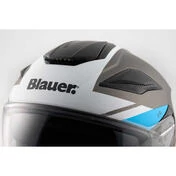 Blauer JJ01 Jet Motorcycle Мотошлем Double Graphic визор Black White Light Blue